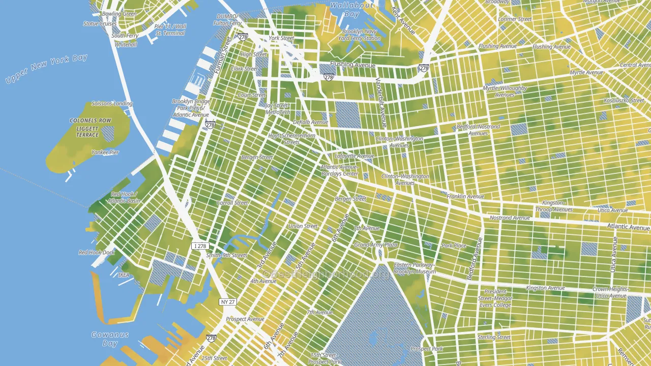 Bike Grade map of 11217, NY