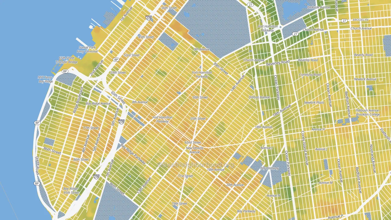 Bike Grade map of 11219, NY