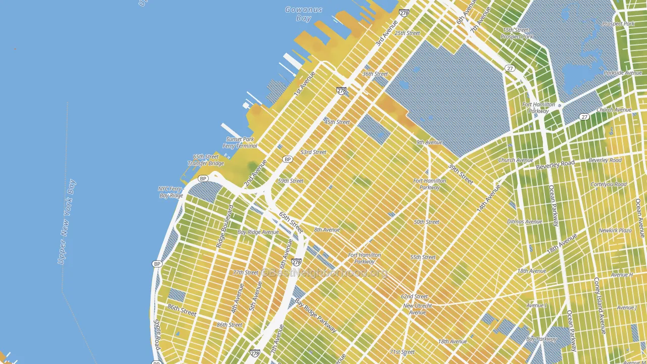 Bike Grade map of 11220, NY