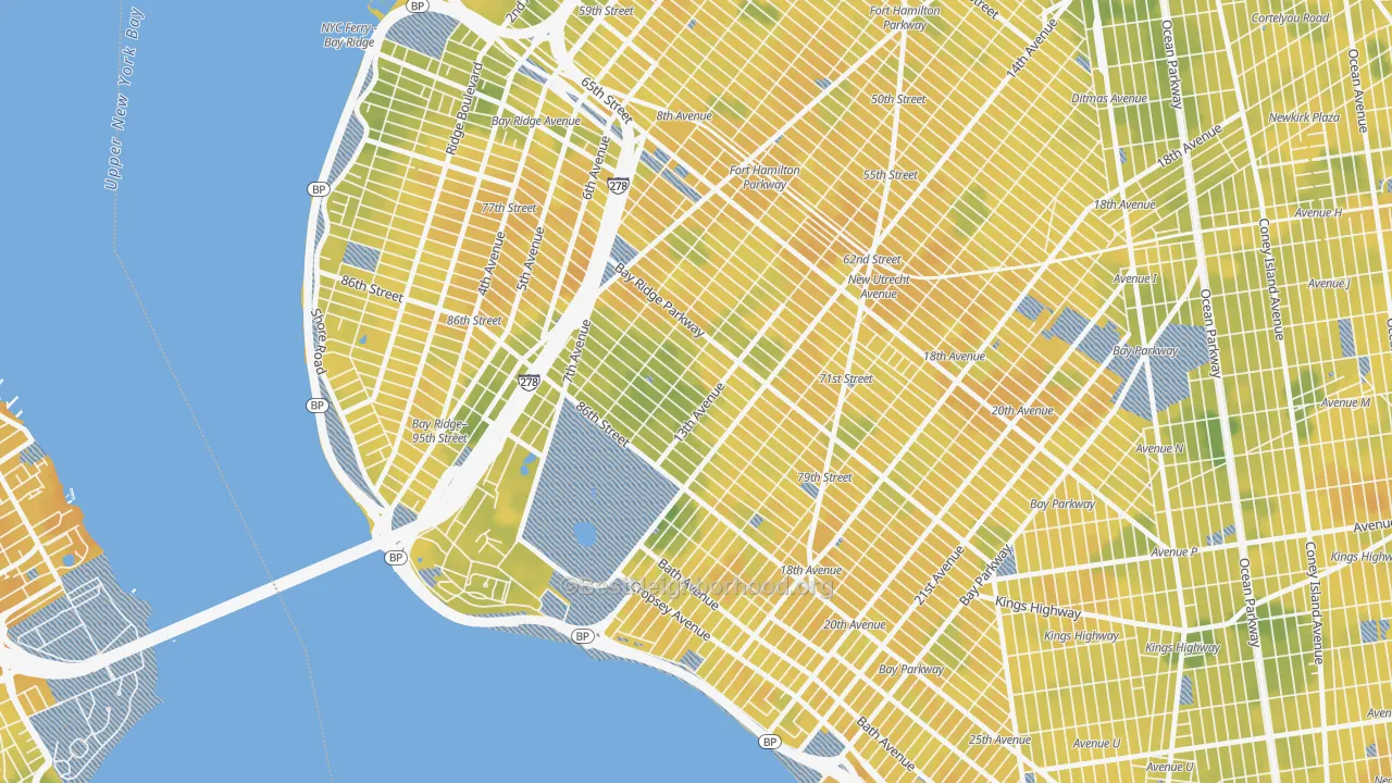 Bike Grade map of 11228, NY