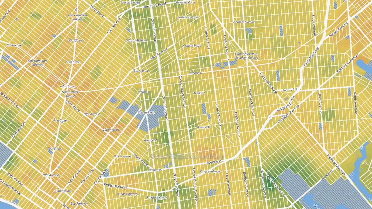 Bike Grade map of 11230, NY