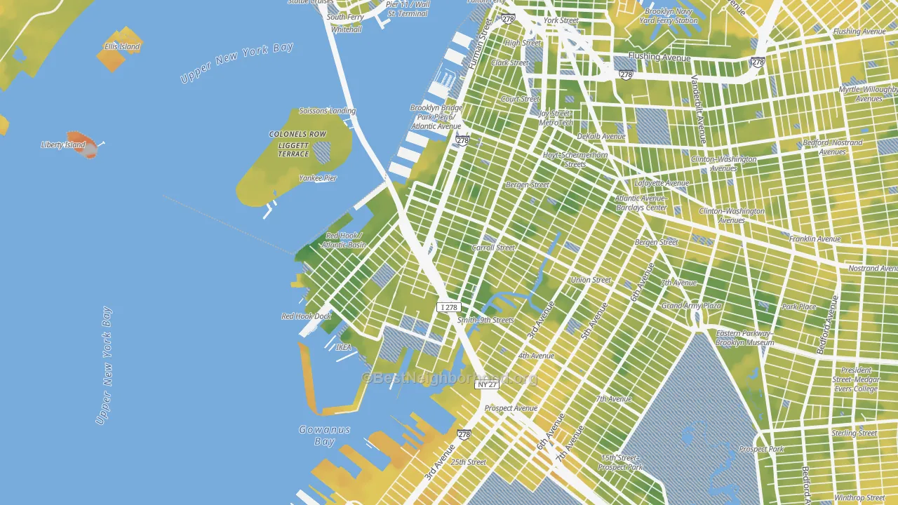 Bike Grade map of 11231, NY