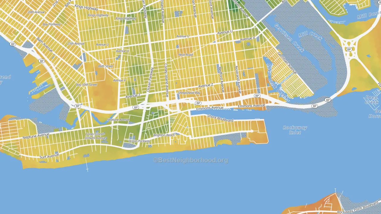 Bike Grade map of 11235, NY