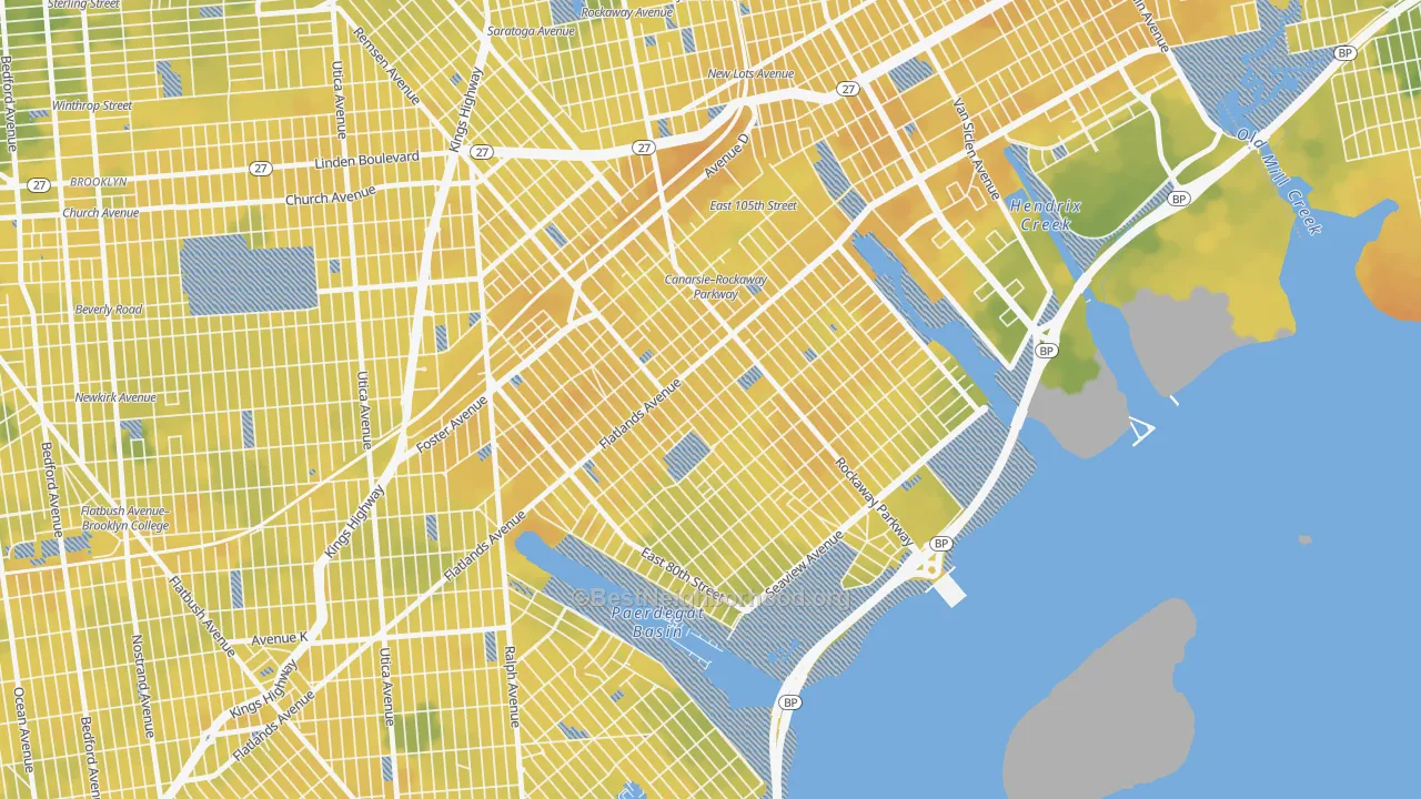 Bike Grade map of 11236, NY