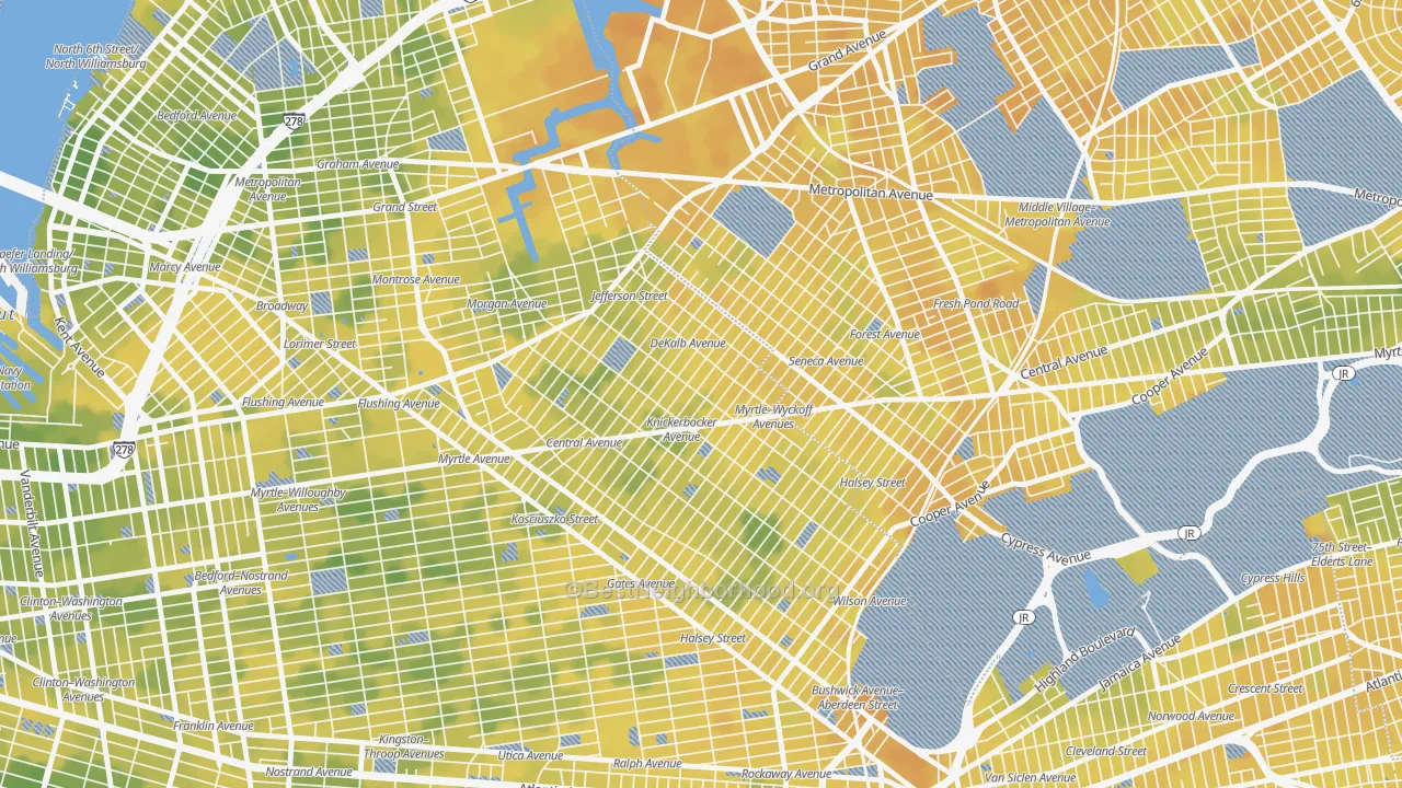 Bike Grade map of 11237, NY