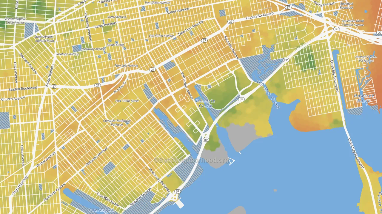 Bike Grade map of 11239, NY