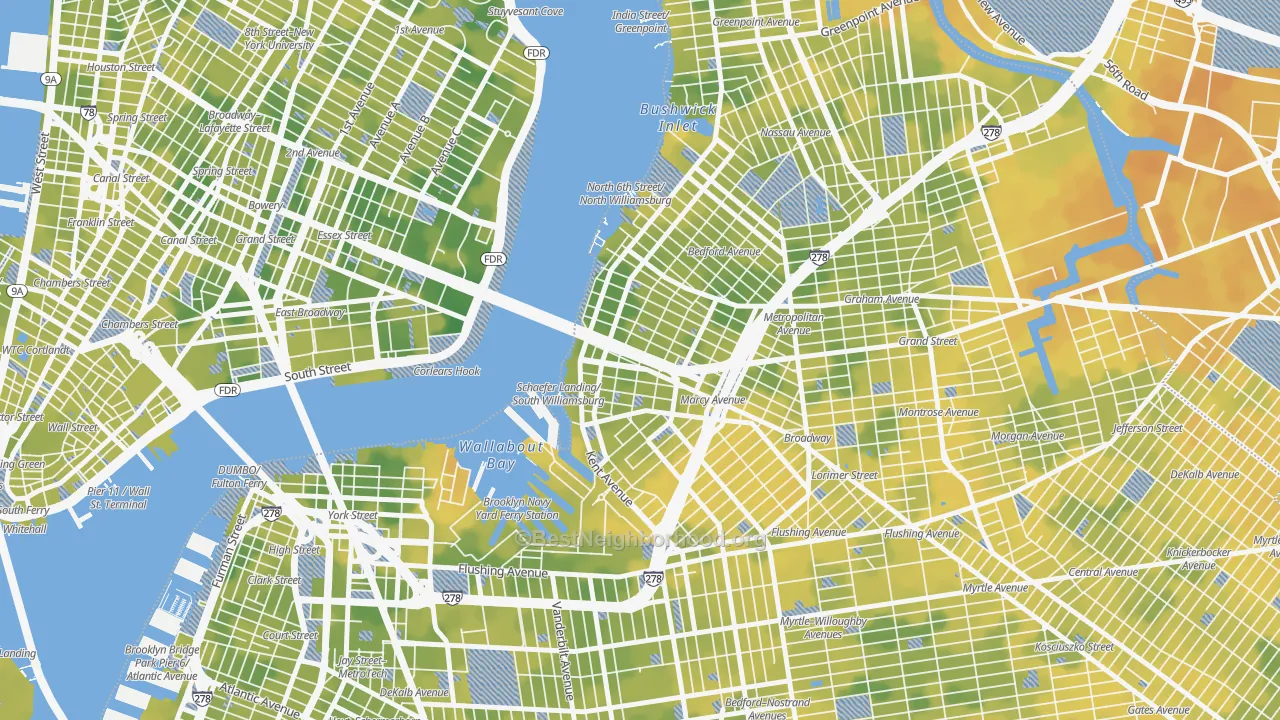 Bike Grade map of 11249, NY
