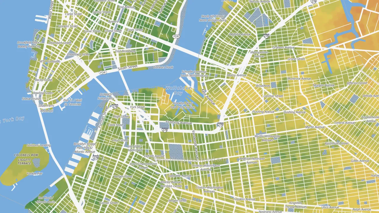 Bike Grade map of 11251, NY