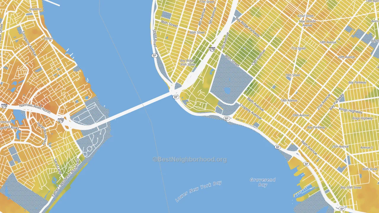 Bike Grade map of 11252, NY