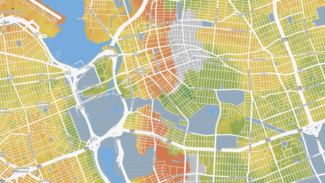 Bike Grade map of 11355, NY