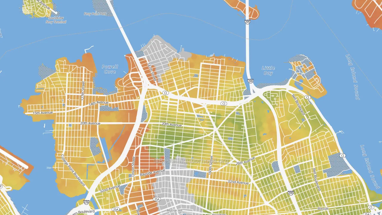 Bike Grade map of 11357, NY