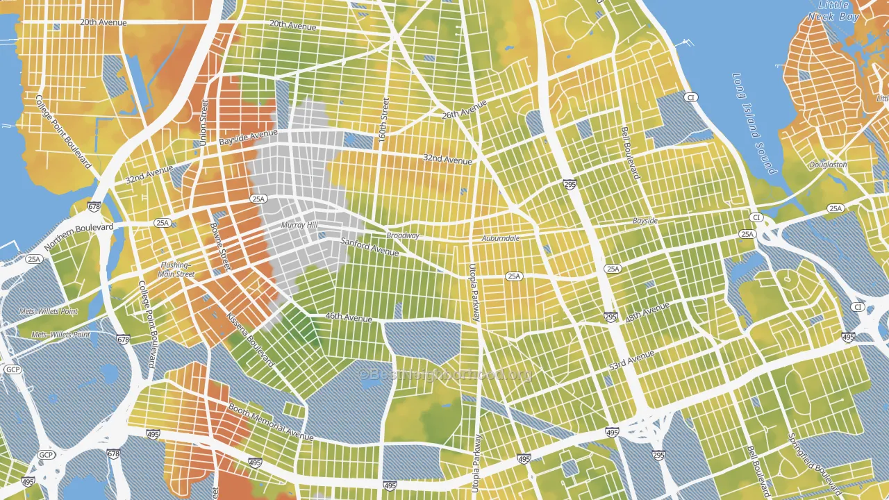 Bike Grade map of 11358, NY