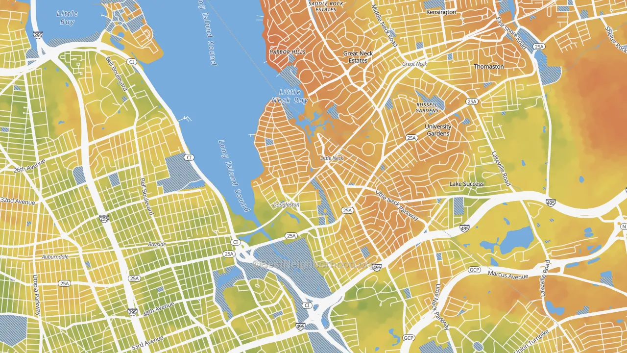 Bike Grade map of 11363, NY