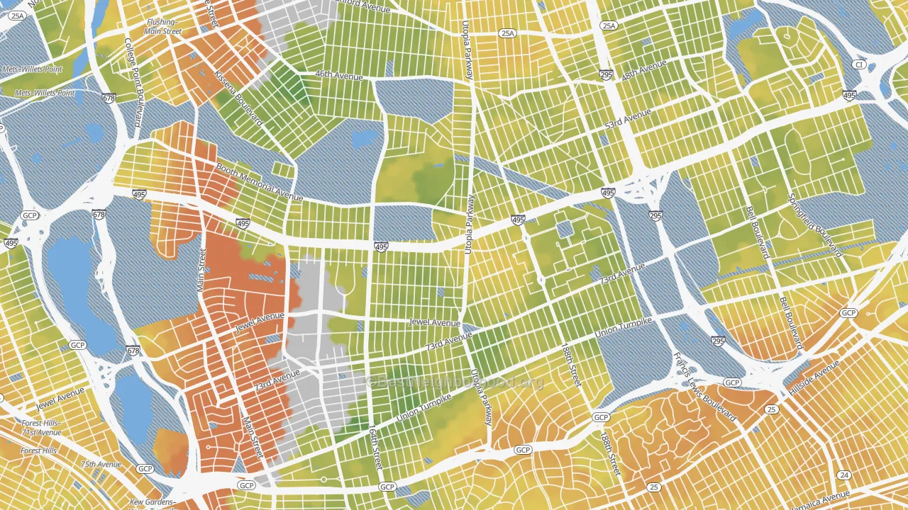 Bike Grade map of 11365, NY