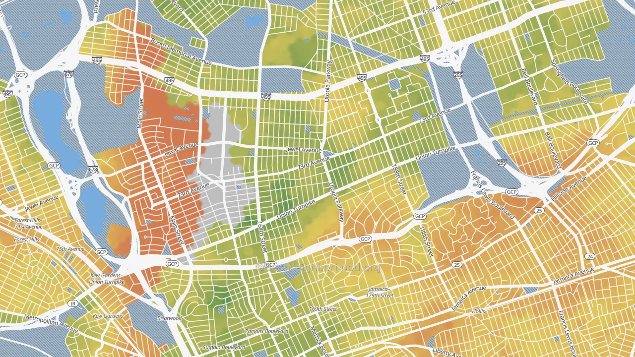 Bike Grade map of 11366, NY