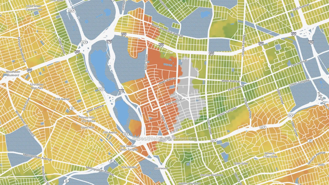 Bike Grade map of 11367, NY