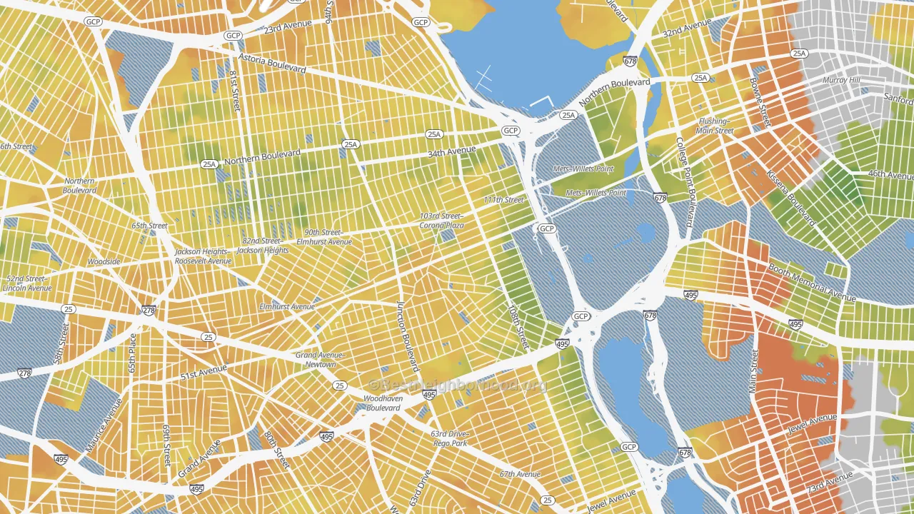Bike Grade map of 11368, NY
