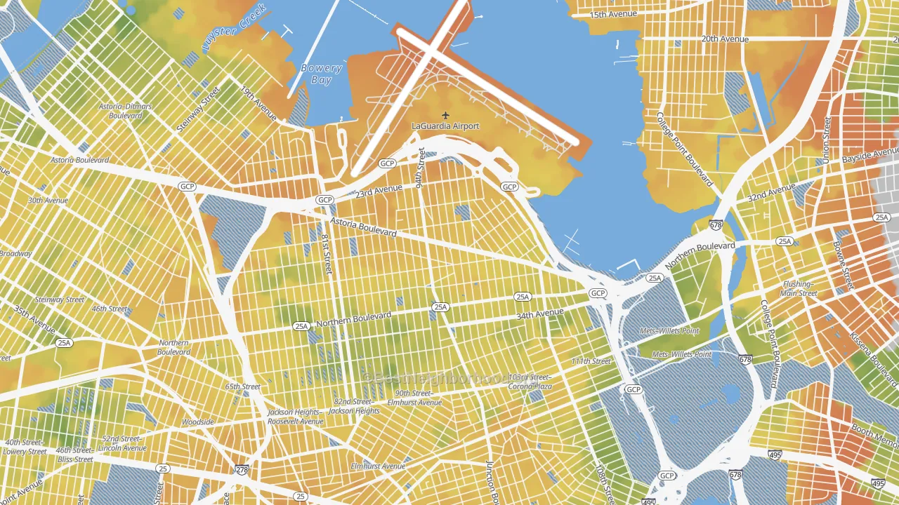 Bike Grade map of 11369, NY