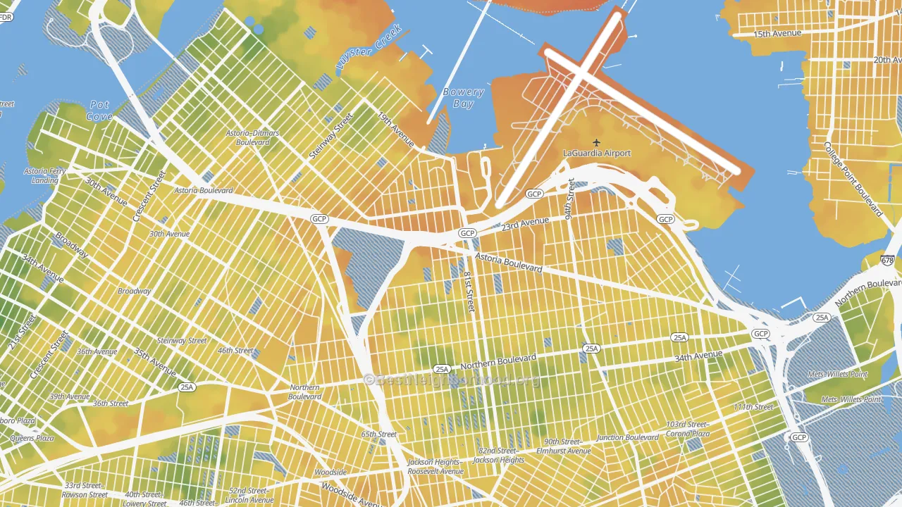 Bike Grade map of 11370, NY