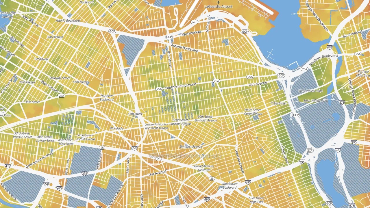 Bike Grade map of 11372, NY
