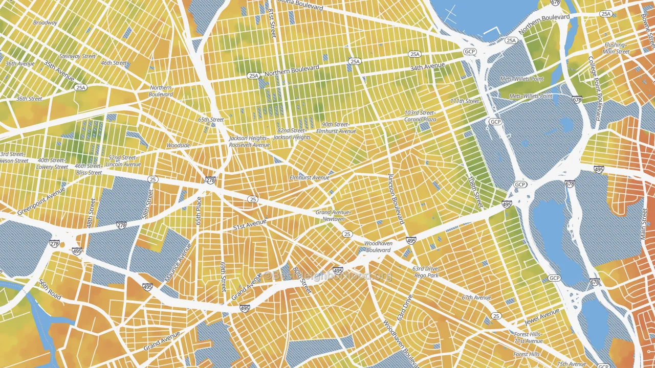 Bike Grade map of 11373, NY