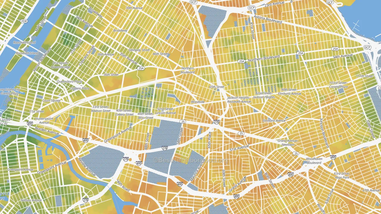 Bike Grade map of 11377, NY