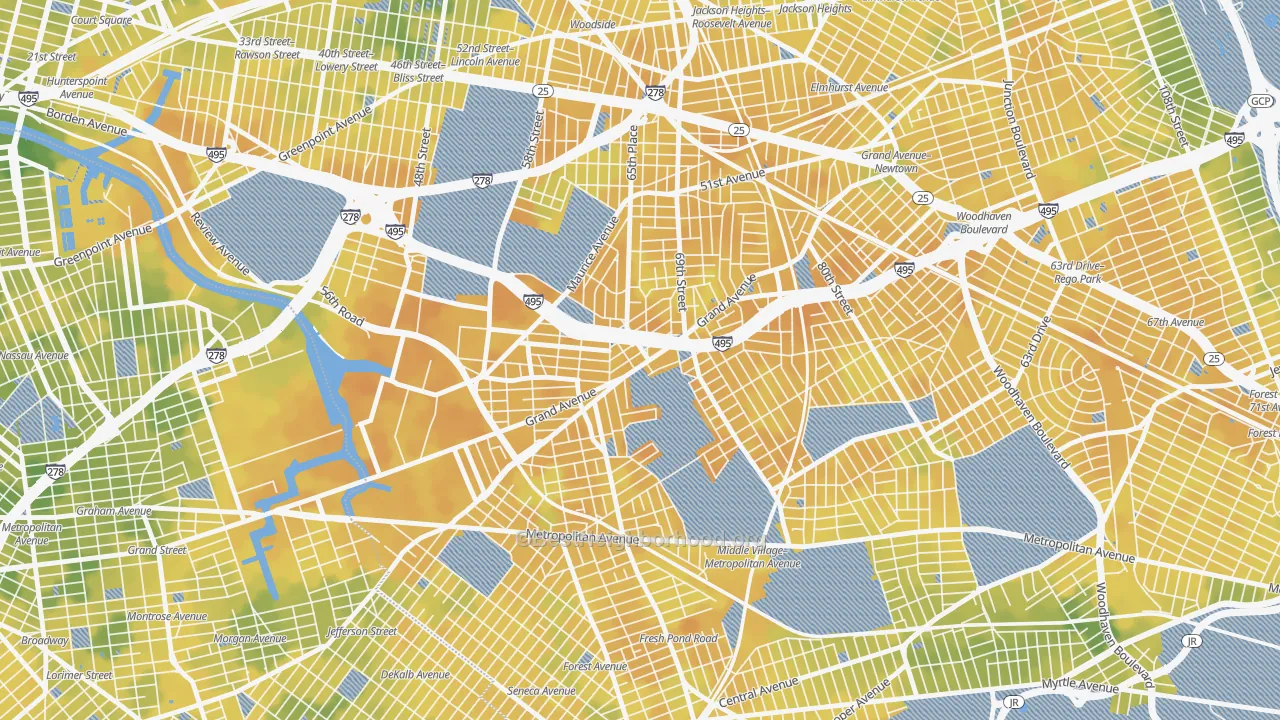 Bike Grade map of 11378, NY