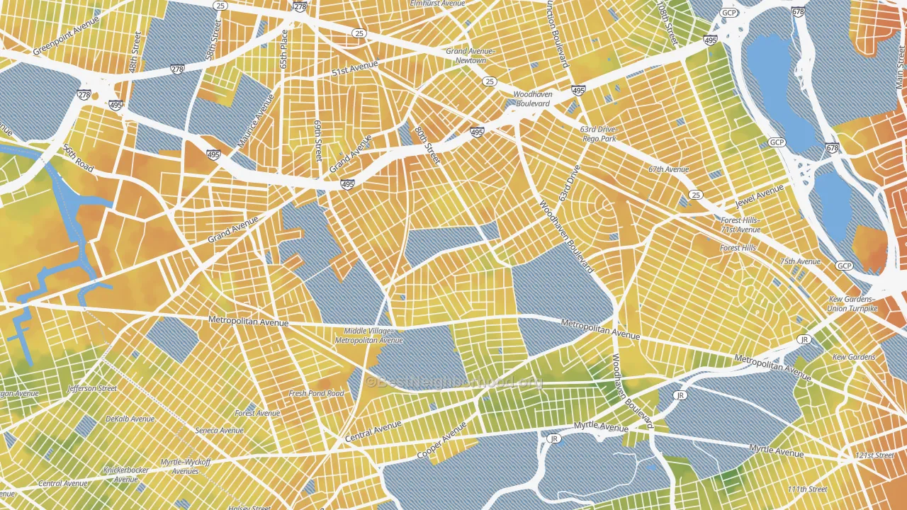 Bike Grade map of 11379, NY