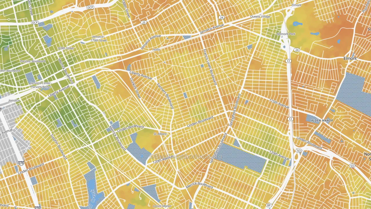 Bike Grade map of 11412, NY