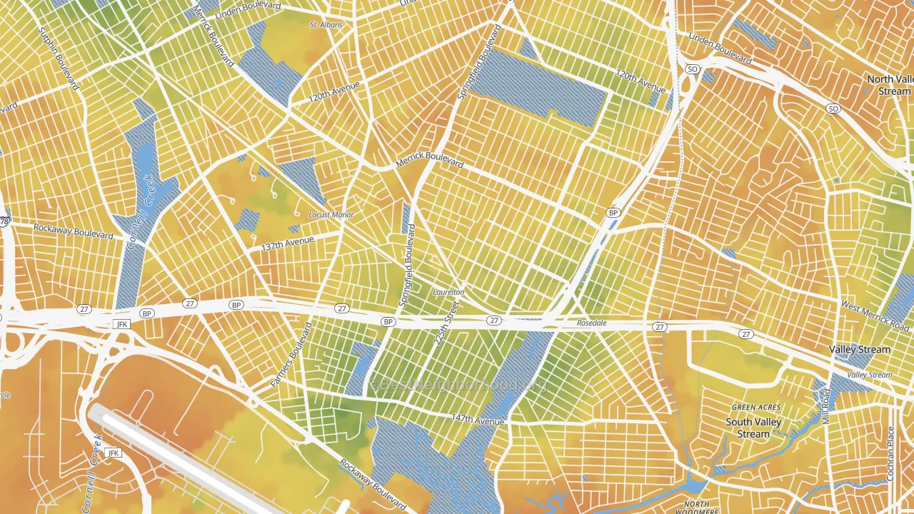 Bike Grade map of 11413, NY