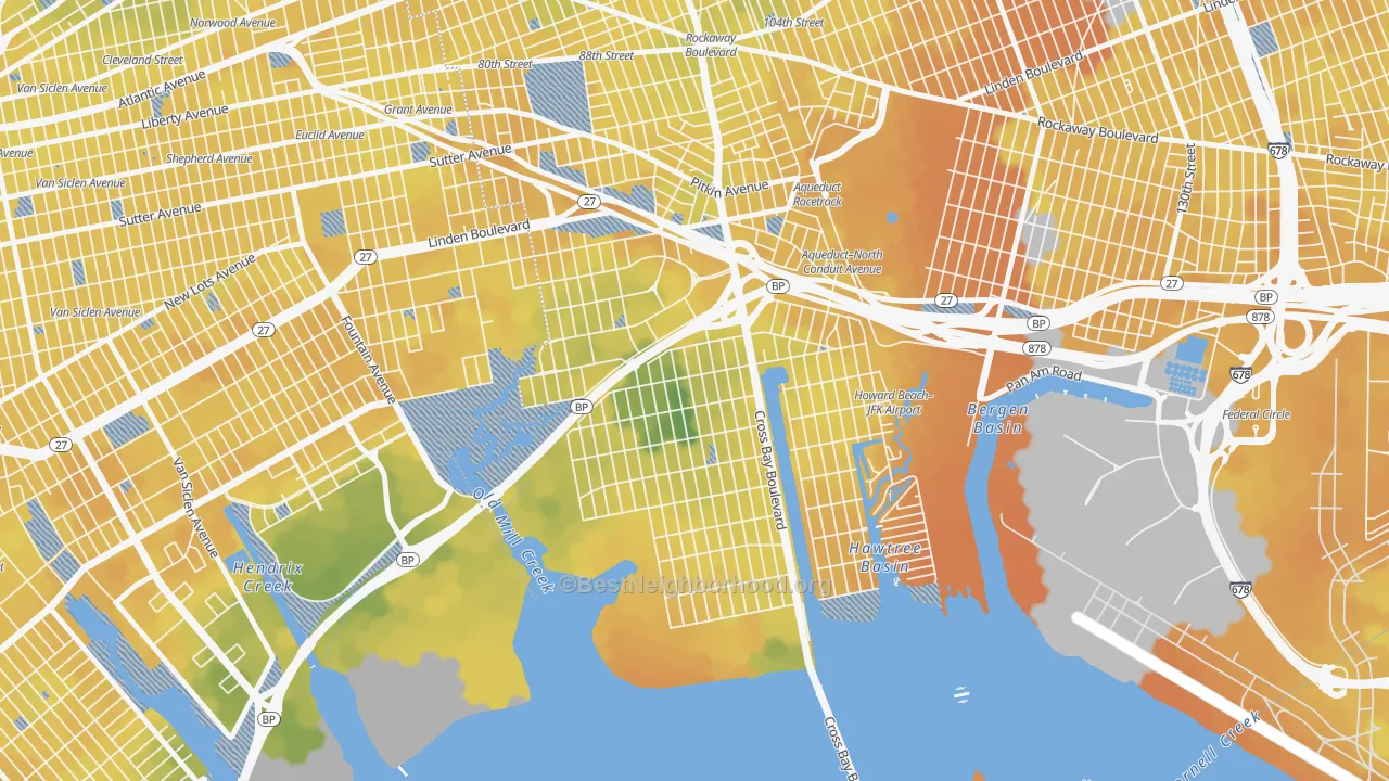 Bike Grade map of 11414, NY