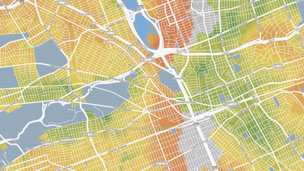 Bike Grade map of 11415, NY