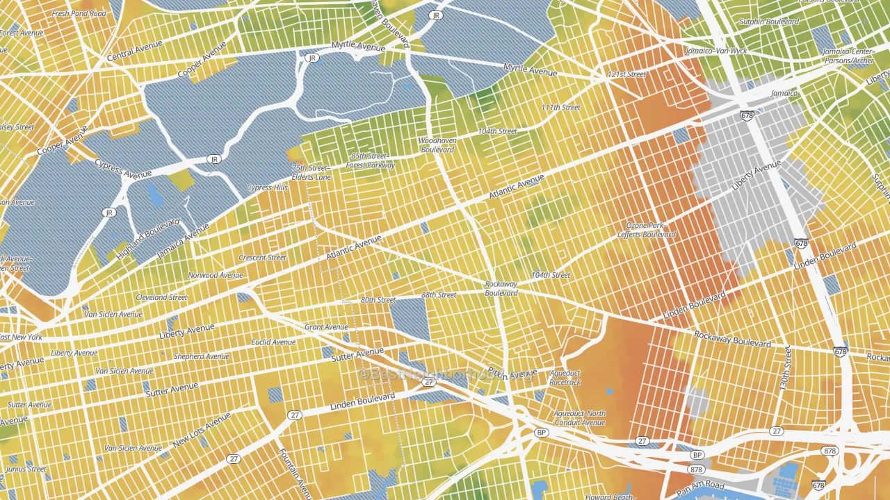 Bike Grade map of 11416, NY
