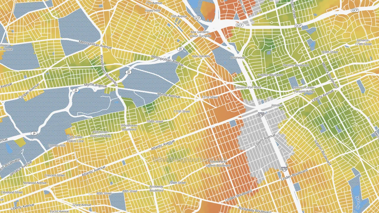 Bike Grade map of 11418, NY
