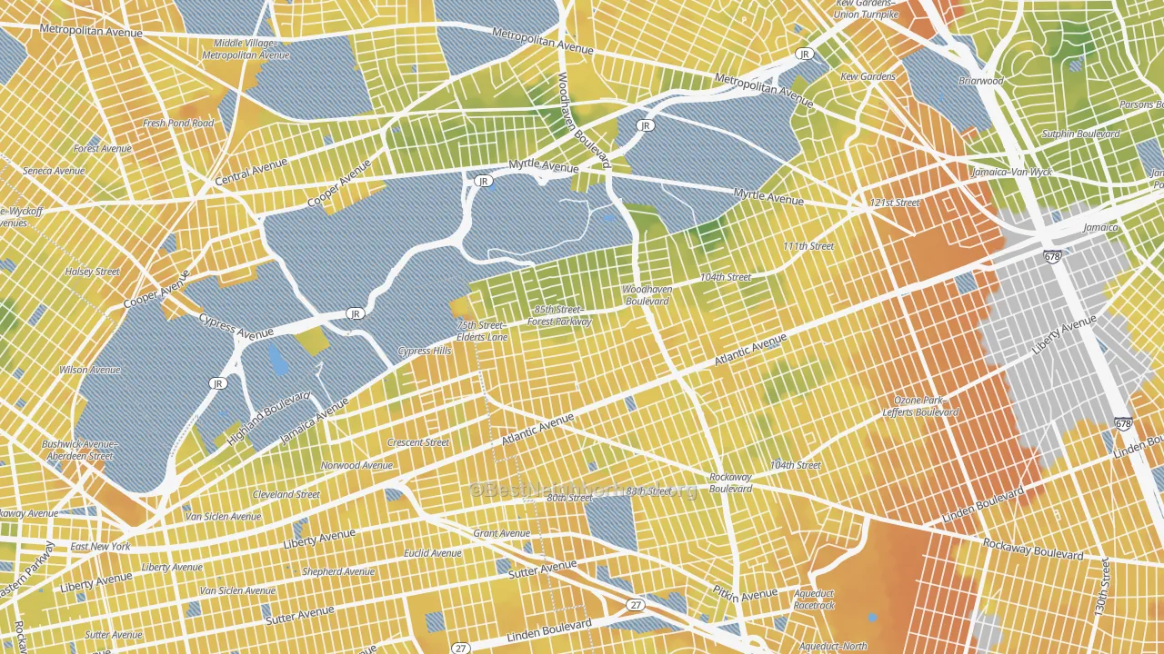 Bike Grade map of 11421, NY