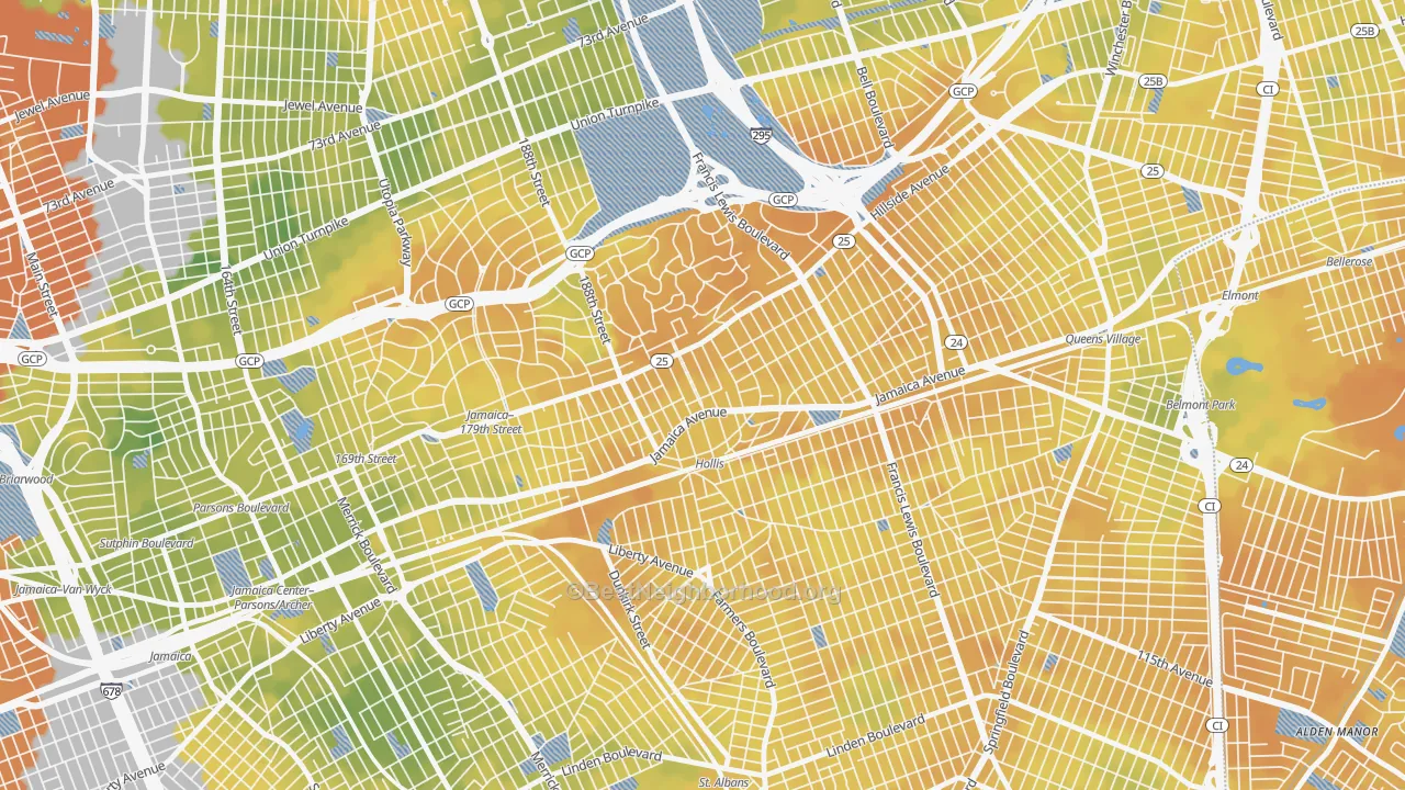 Bike Grade map of 11423, NY
