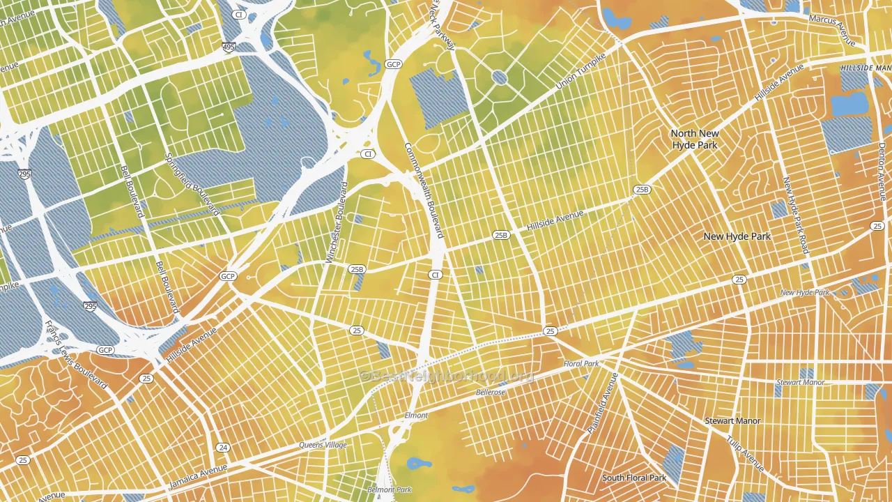 Bike Grade map of 11426, NY