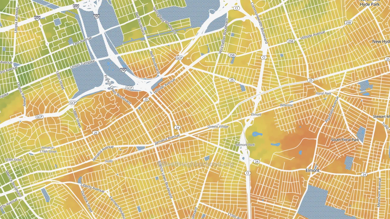 Bike Grade map of 11428, NY
