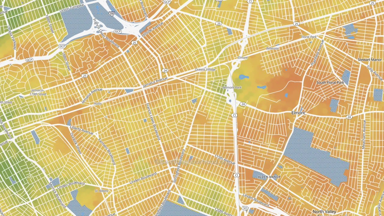 Bike Grade map of 11429, NY