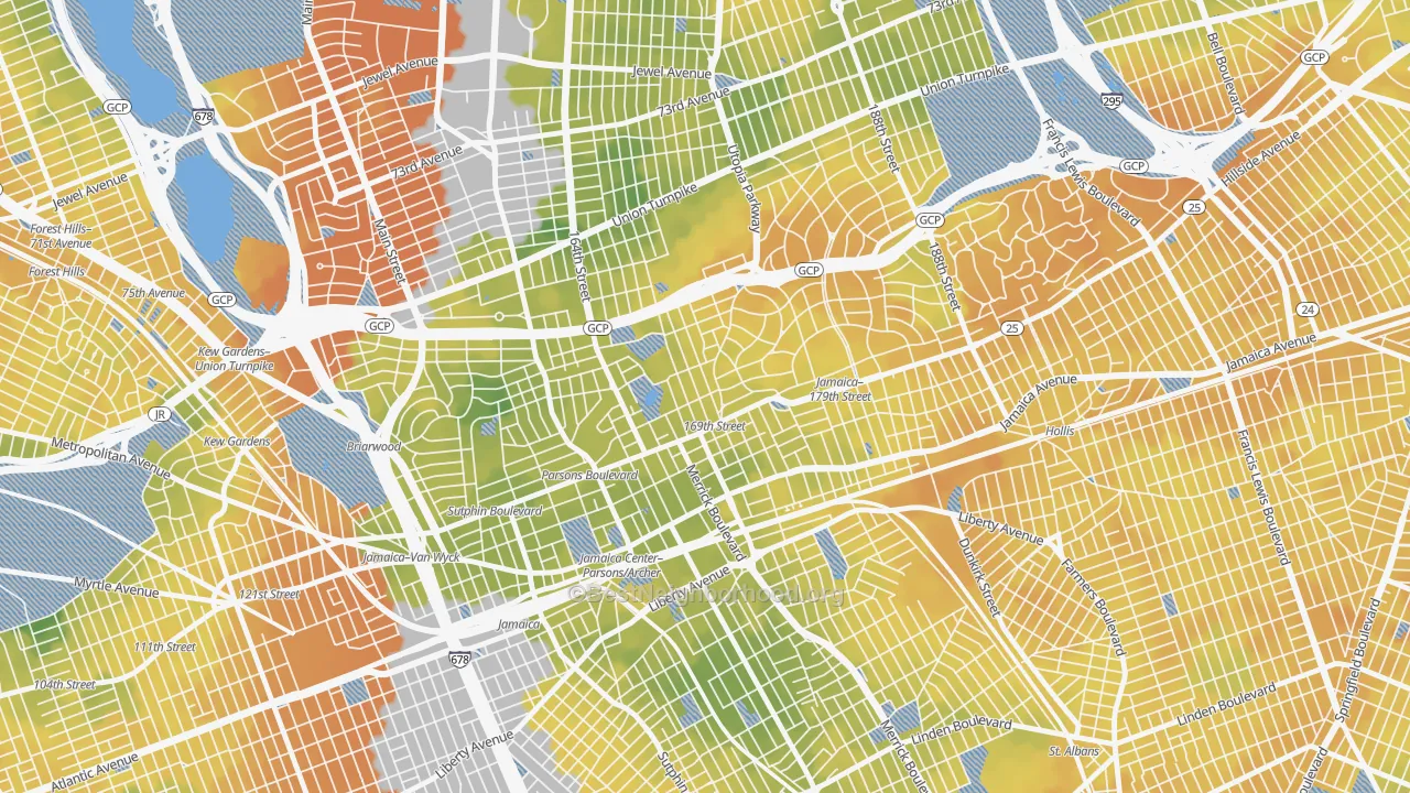 Bike Grade map of 11432, NY