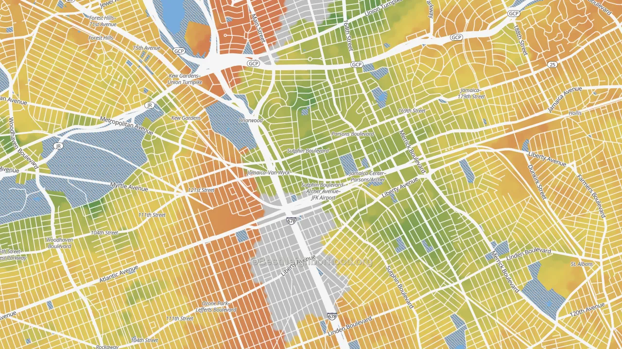Bike Grade map of 11435, NY
