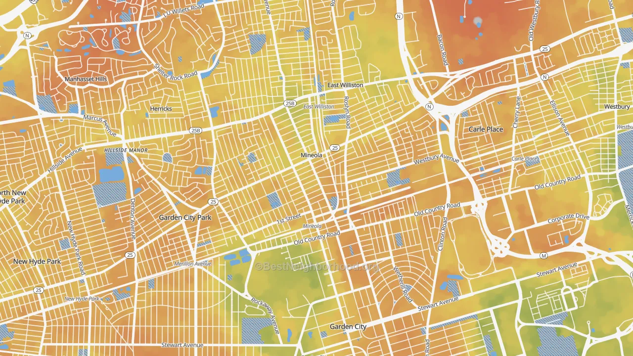 Bike Grade map of 11501, NY