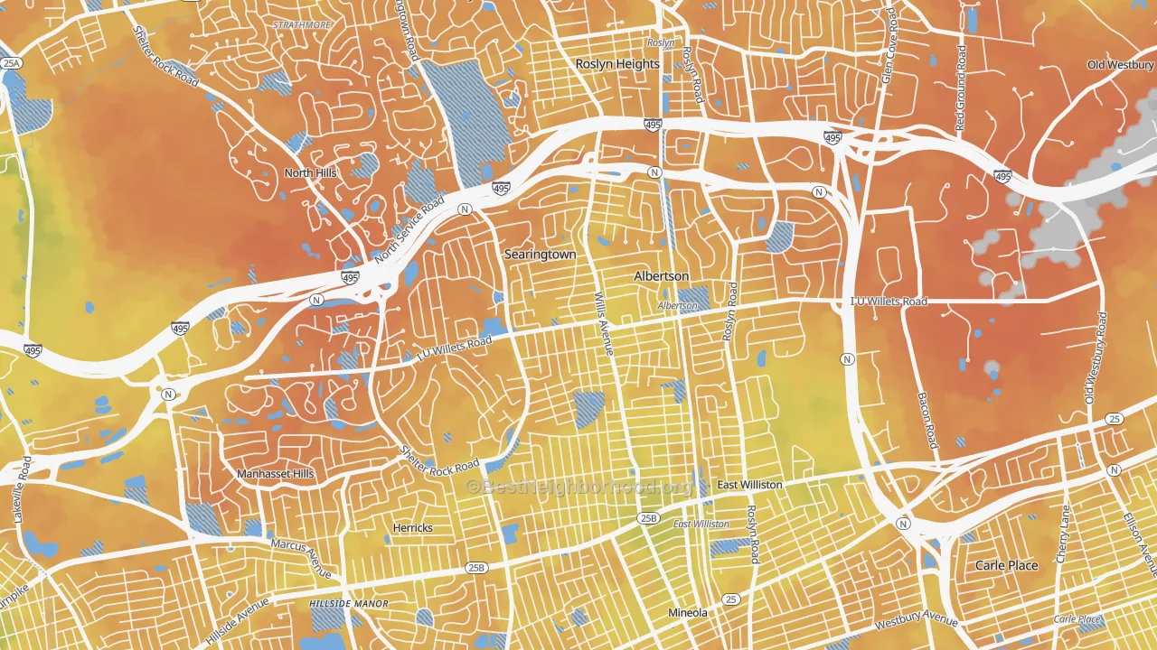 Bike Grade map of 11507, NY