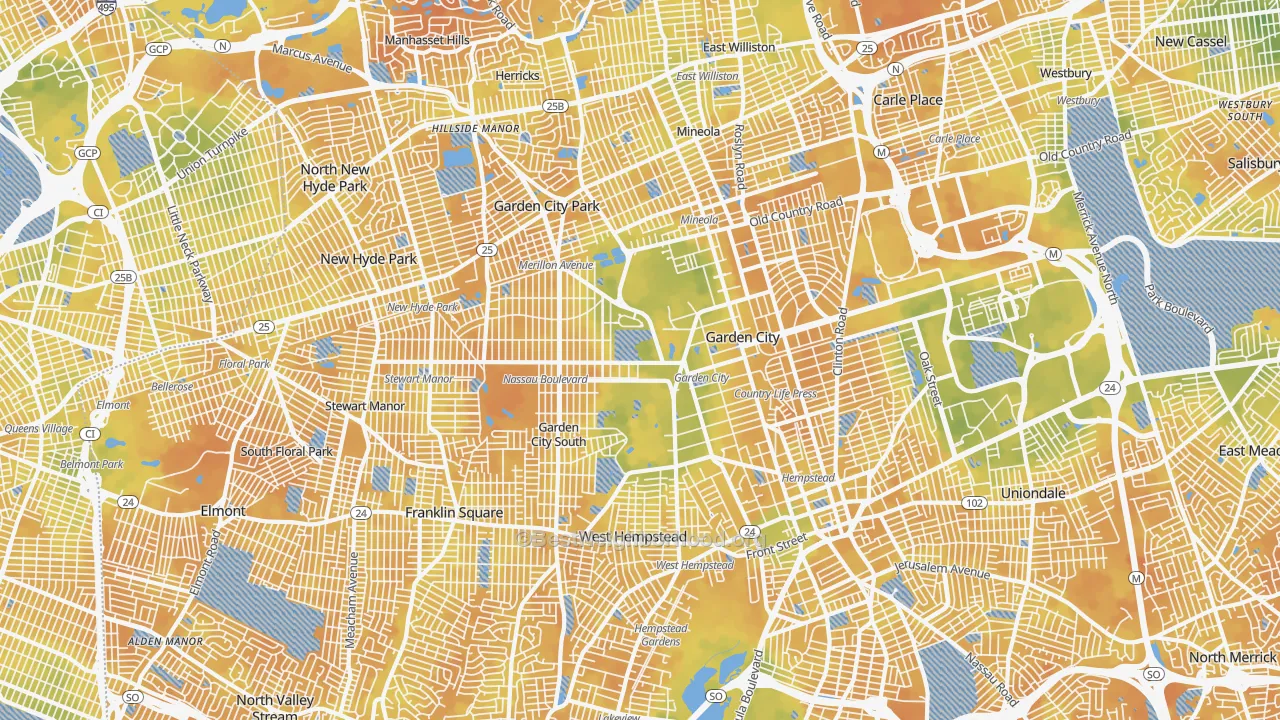 Bike Grade map of 11530, NY