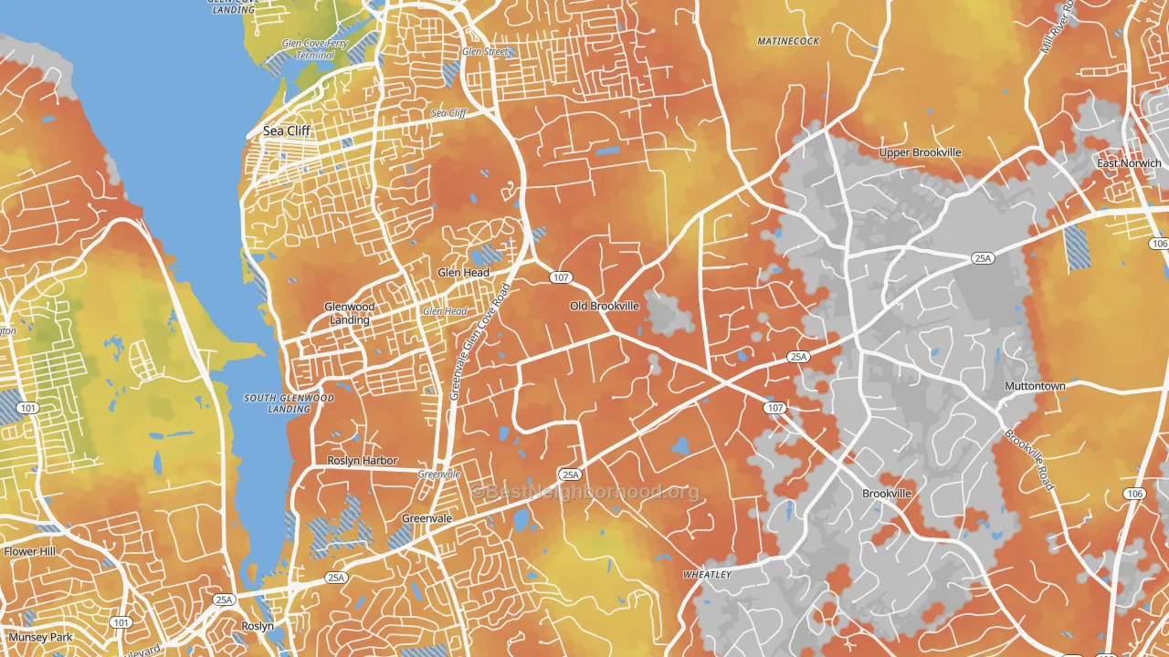 Bike Grade map of 11545, NY