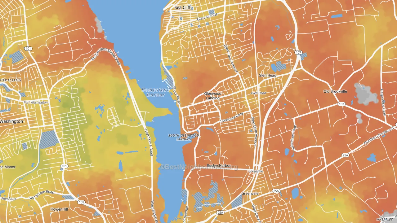 Bike Grade map of 11547, NY