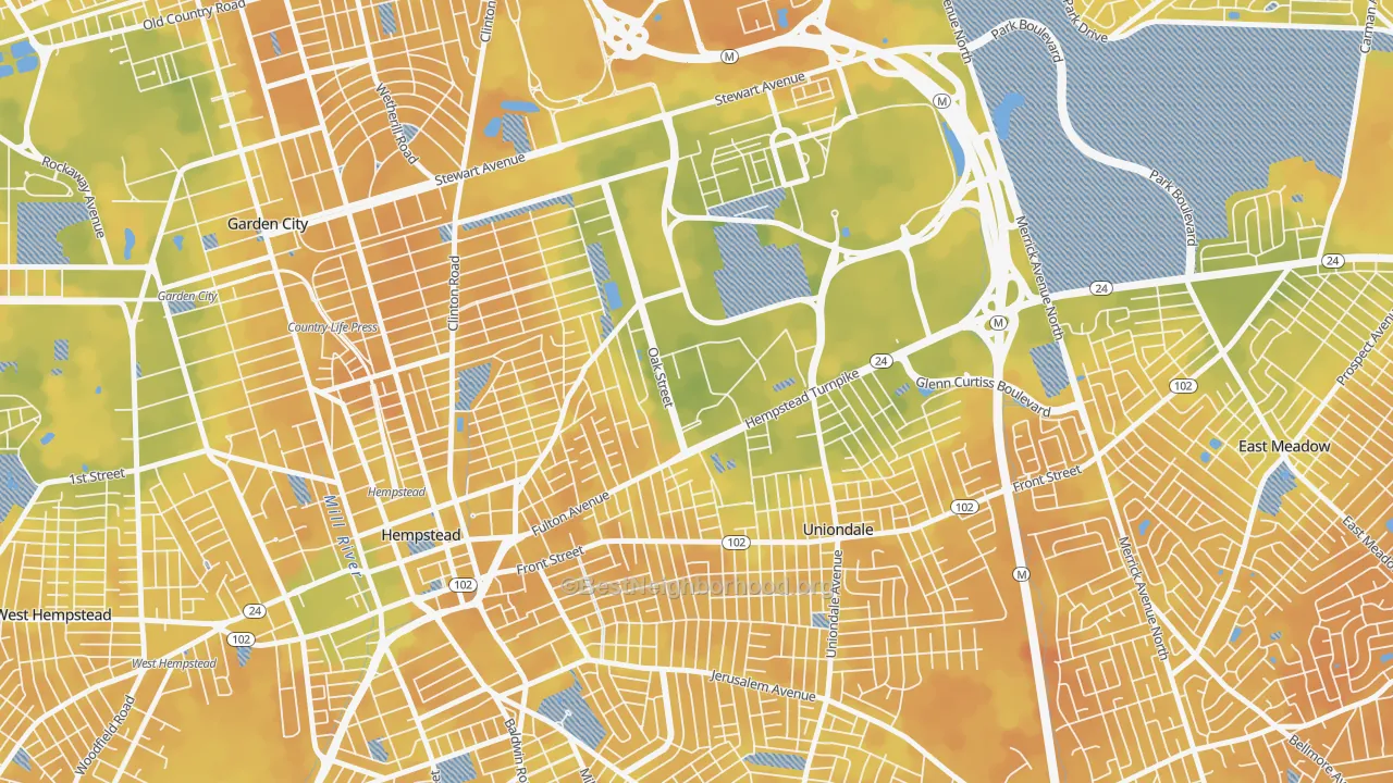 Bike Grade map of 11549, NY