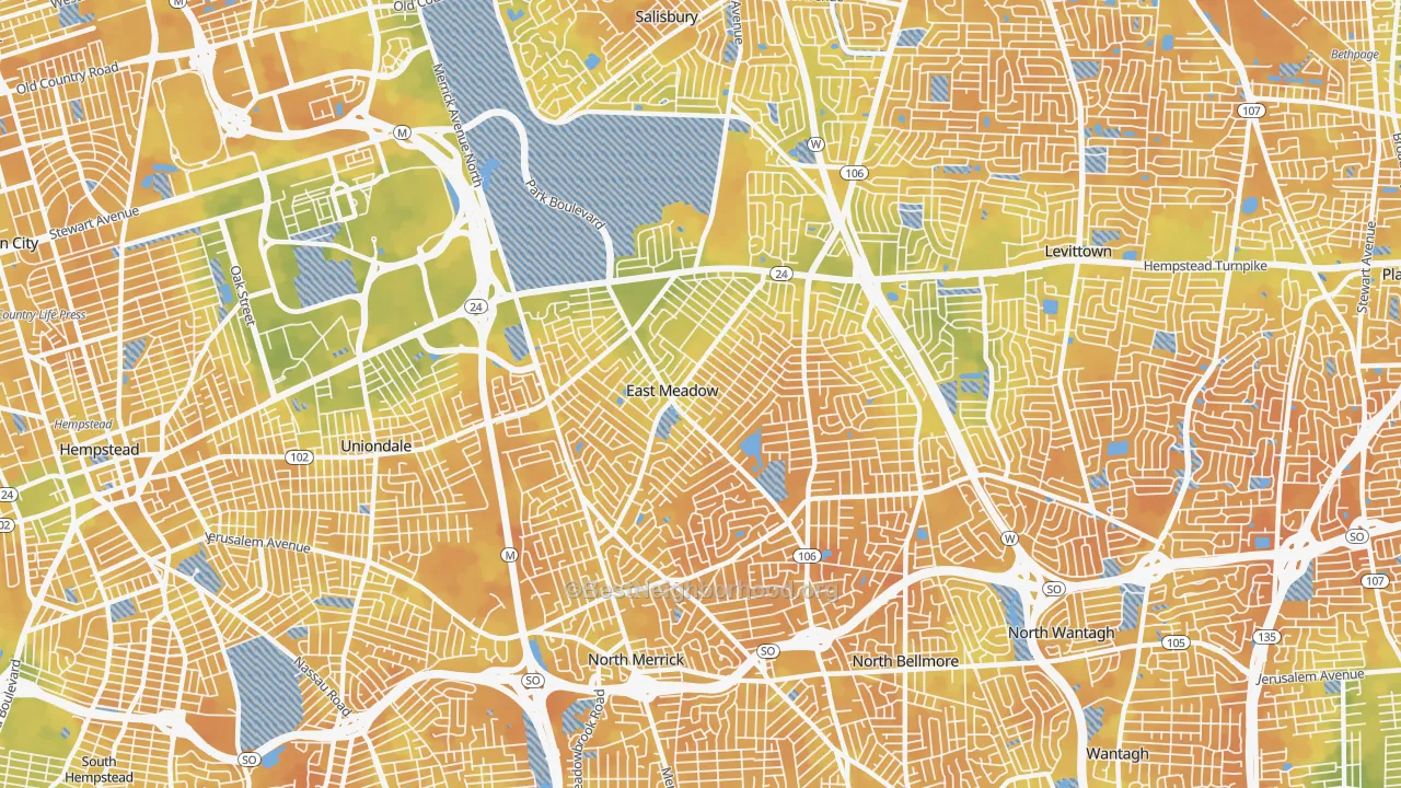 Bike Grade map of 11554, NY