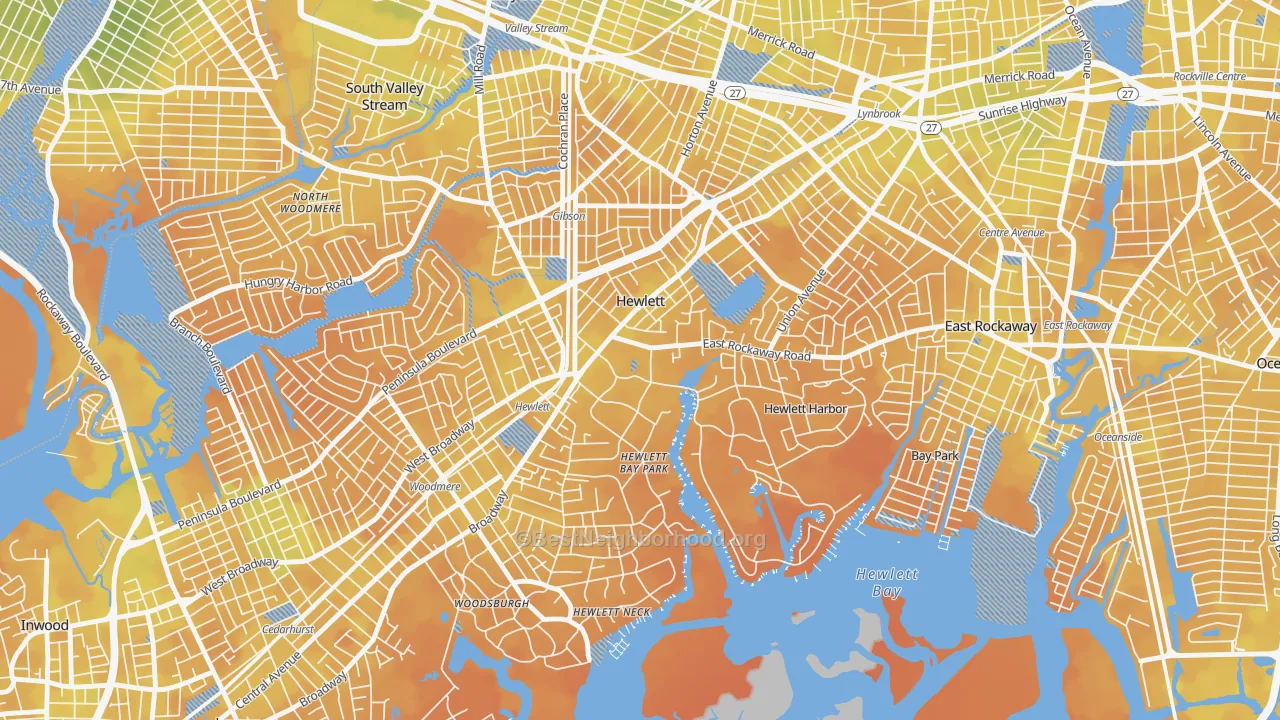 Bike Grade map of 11557, NY
