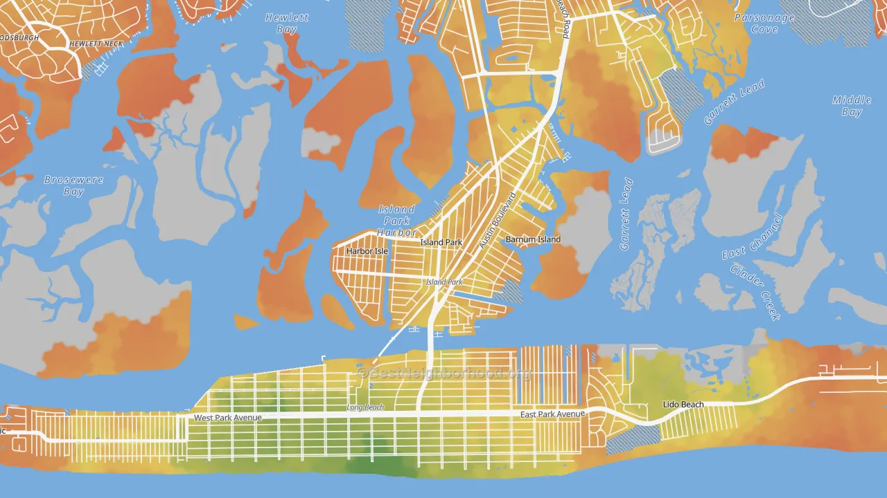 Bike Grade map of 11558, NY